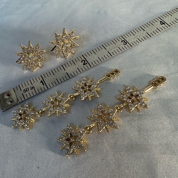 Adjustable convertible sparkly rhinestone earrings - Picture 3 of 5